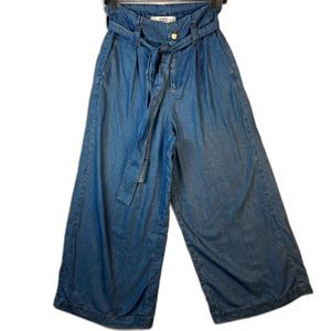 zara basics wide leg high waisted denim size XS